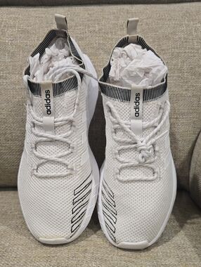 adidas Men’s White Knit Slip-On Questar Sneakers with Cloud Foam!